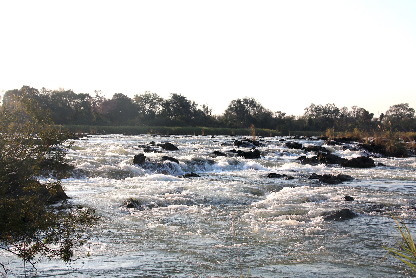 Popa Falls near Divundu. Do not describe this as a photo of Rundu town or Zambezi Region.